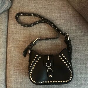 Urban Outfitters Black Studded Crossbody Bag